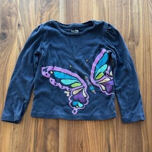 GAP Kids Navy Long Sleeve with Vibrant Butterfly